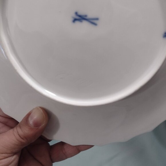 4 side plates/bread plates by Meissen, Germany, cobalt blue, gold, white - Picture 3 of 6